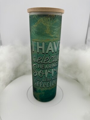 Hilarious 20 oz Frosted Tall Skinny Glass with Bamboo Lid - image6